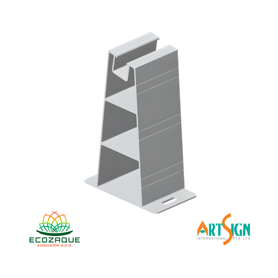 Soporte Trasero de Aluminio para Estructura Solar en Techo Plano