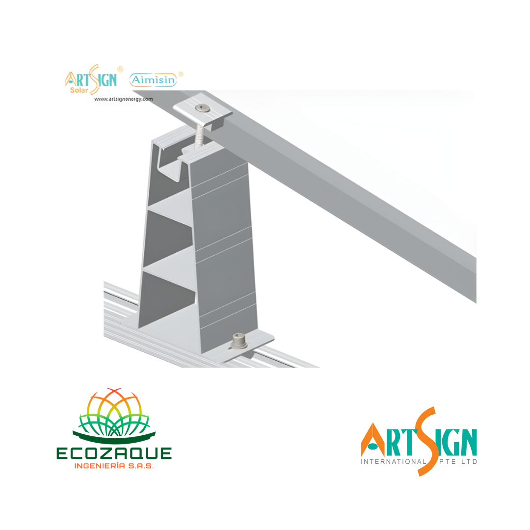 Soporte Trasero de Aluminio para Estructura Solar en Techo Plano - Image 4