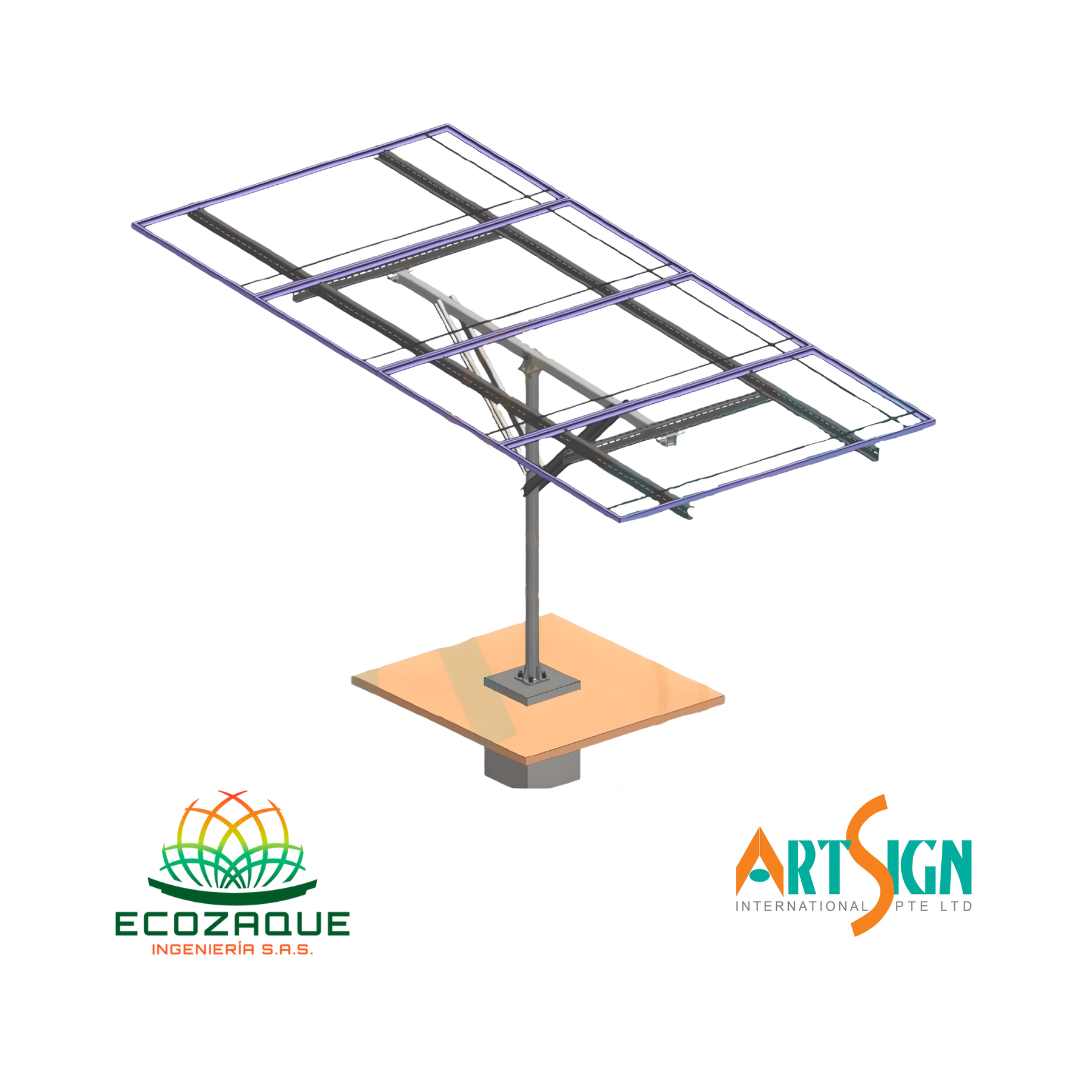 Soporte de montaje monopólar para 2, 3 o 4 paneles