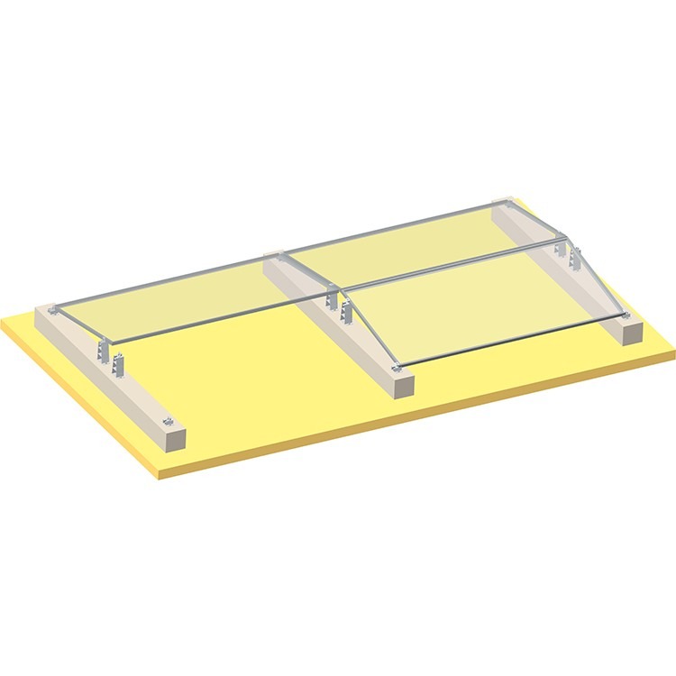 Soporte Trasero de Aluminio para Estructura Solar en Techo Plano - Image 2